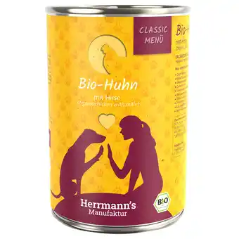 Zooplus Voordeelpakket: Herrmann's Bio-Menu 12 x 400 g - Bio-Kip met Bio-Gierst aanbieding