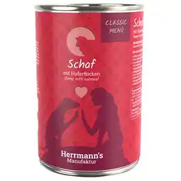 Zooplus Herrmann's Bio-Menu Graanvrij 24 x 400 g Hondenvoer - Schaap met Bio-Havervlokken aanbieding