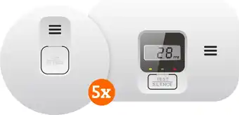 Coolblue Elro Blue Line CBFS58R Rookmelder 5-pack + Koolmonoxidemelder aanbieding