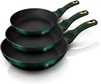 Bol.com BerlingerHaus 6168 - 3 delige pannenset - Emerald collection aanbieding
