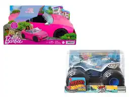 Lidl MATTEL Speelgoedauto Barbie Cabrio of Hot Wheels Monster Truck aanbieding
