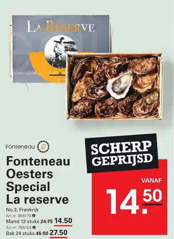 Sligro Fonteneau Oesters Special La reserve aanbieding