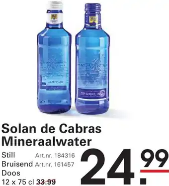 Sligro Solan de Cabras Mineraalwater aanbieding