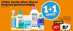 Kruidvat L'Oréal, Garnier, Nivea, Olay en Biodermal gezichtsreiniging aanbieding