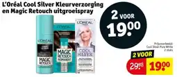 Kruidvat L'Oréal Cool Silver Kleurverzorging en Magic Retouch uitgroeispray aanbieding