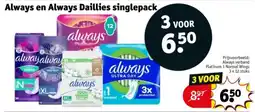 Kruidvat Always en Always Daillies Singlepack aanbieding
