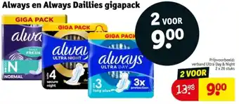 Kruidvat Always en Always Daillies gigapack aanbieding