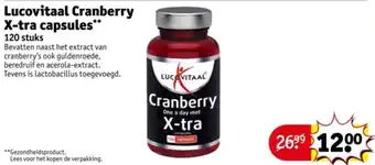 Kruidvat Lucovitaal Cranberry X-tra capsules aanbieding