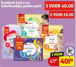 Kruidvat Kruidvat Luiers en Luierbroekjes Jumbo Pack aanbieding