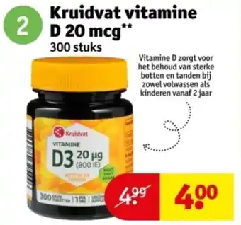Kruidvat Kruidvat vitamine 2 D 20 mcg aanbieding