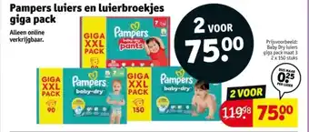 Kruidvat Pampers luiers en luierbroekjes giga pack aanbieding