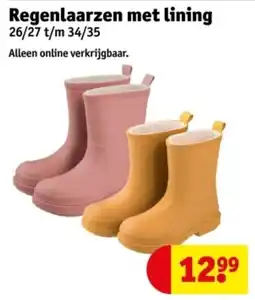 Kruidvat Regenlaarzen met lining aanbieding