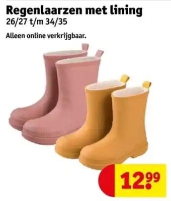 Kruidvat Regenlaarzen met lining aanbieding