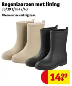 Kruidvat Regenlaarzen met lining aanbieding