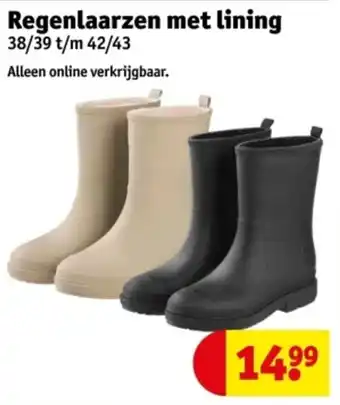 Kruidvat Regenlaarzen met lining aanbieding