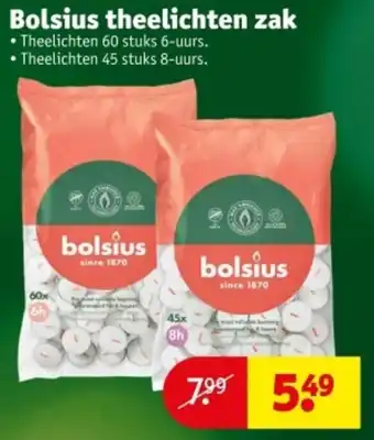 Kruidvat Bolsius theelichten zak aanbieding
