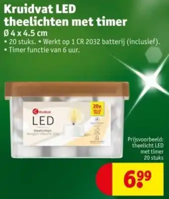 Kruidvat Kruidvat LED theelichten met theelichten met timer 0 4x4.5 cm aanbieding