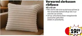 Kruidvat Verwarmd sierkussen ribfleece aanbieding