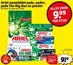 Kruidvat Ariel wasmiddel pods, pods+, pods The Big One en poeder aanbieding