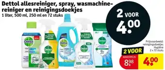 Kruidvat Dettol allesreiniger, spray, wasmachinereiniger en reinigingsdoekjes aanbieding