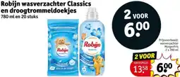 Kruidvat Robijn wasverzachter Classics en droogtrommeldoekjes aanbieding