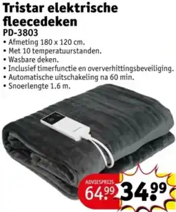 Kruidvat Tristar elektrische fleecedeken PD-3803 aanbieding