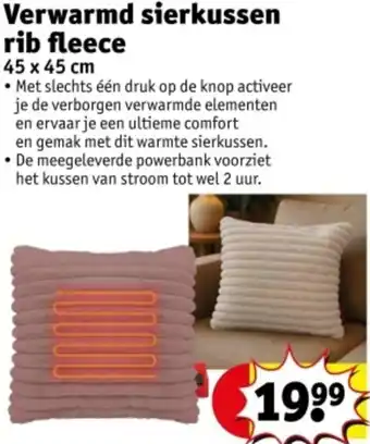 Kruidvat Verwarmd sierkussen rib fleece aanbieding