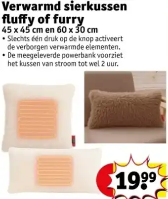 Kruidvat Verwarmd sierkussen fluffy of furry aanbieding