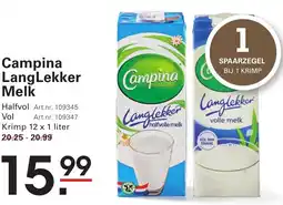 Sligro Campina LangLekker Melk aanbieding