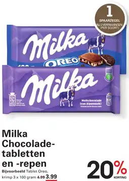 Sligro Milka Chocolade Tabletten en repen aanbieding