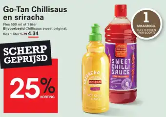 Sligro Go-Tan Chillisaus en sriracha aanbieding