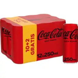 Jumbo Coca-Cola Zero Sugar 10+2 Gratis 12 x 250 ml aanbieding
