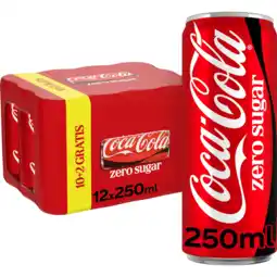 Jumbo Coca-Cola Zero Sugar 10+2 Gratis 12 x 250 ml aanbieding