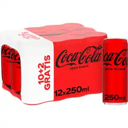 Jumbo Coca-Cola Zero Sugar 10+2 Gratis 12 x 250 ml aanbieding
