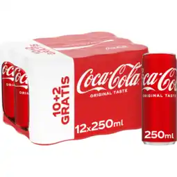 Jumbo Coca-Cola Original Taste 10+2 Gratis 12 x 250 ml aanbieding