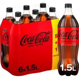 Jumbo Coca-Cola Zero Sugar 5+1 Gratis - Fles - 6 x 1,5 L aanbieding