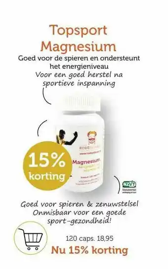 De Rode Pilaren Topsport Magnesium 15% Korting aanbieding