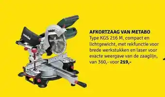 Nijhof Afkortzaag Van Metabo aanbieding