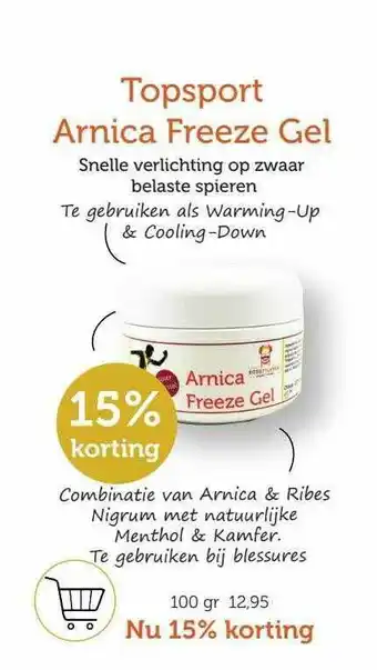 De Rode Pilaren Topsport Arnica Freeze Gel 15% Korting aanbieding