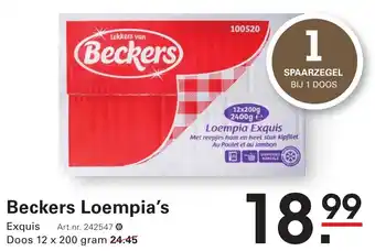 Sligro Beckers Loempia's aanbieding