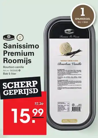 Sligro Sanissimo Premium Roomijs aanbieding