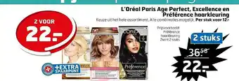 Trekpleister L'Oreal Paris Age Perfect, Excellence En Preference Haarkleuring aanbieding