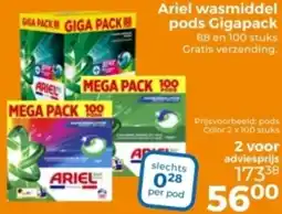 Trekpleister Ariel wasmiddel pods Gigapack aanbieding