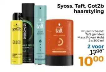 Trekpleister Syoss, Taft, Got2b haarstyling aanbieding