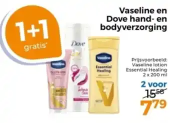 Trekpleister Vaseline en Dove hand en bodyverzorging aanbieding