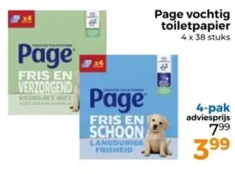 Trekpleister Page vochtig toiletpapier aanbieding