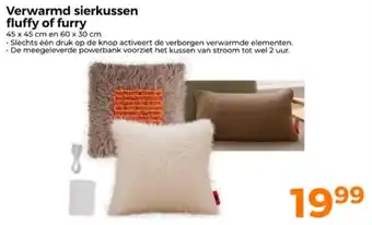 Trekpleister Verwarmd sierkussen fluffy of furry aanbieding