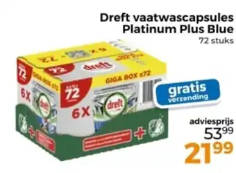 Trekpleister Dreft vaatwascapsules Platinum Plus Blue aanbieding
