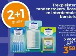 Trekpleister Trekpleister tandenstokers, floss en interdentale borstels aanbieding