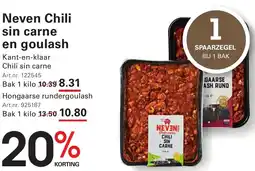 Sligro Neven Chili sin carne en goulash aanbieding